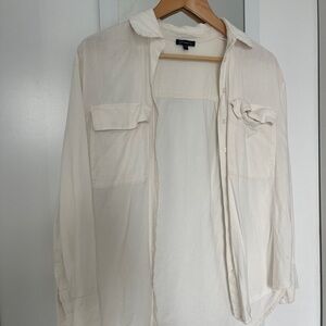 Dynamite Off-White Linen Shirt